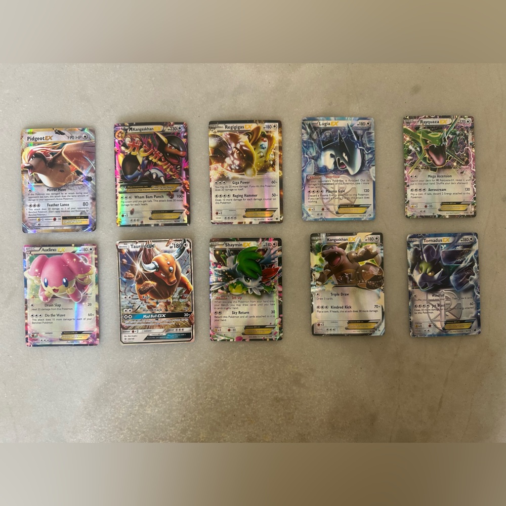 Normal Element pokemon trading cards, 10 cards, one mega, good condition, holo